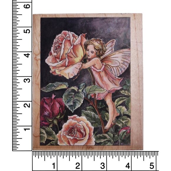Rose Flower Fairy Wood Stamp By Stamps Happen - Picture 3 of 6